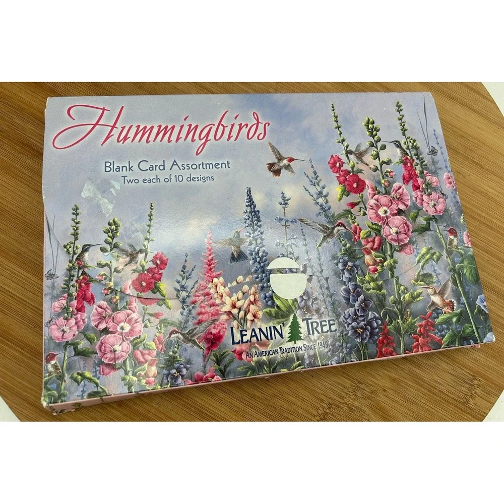 LEANIN TREE Hummingbirds CARD ASSORTMENT #90633~10 Designs 2 Each~Blank‎ Inside~